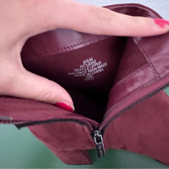 Calvin Klein Uda Wine Red Suede Ankle Platform Boot - Picture 12 of 13